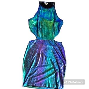 Charlotte Russe Mermaid cut out back mini dress bodycon size M